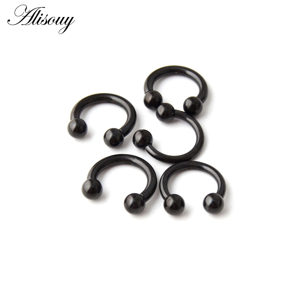 Alisouy 1PC Stainless Anodized Circular Barbell Horseshoe CBR Septum Lip Labret Eyebrow Nose Ring Nipple Piercing Body Jewelry