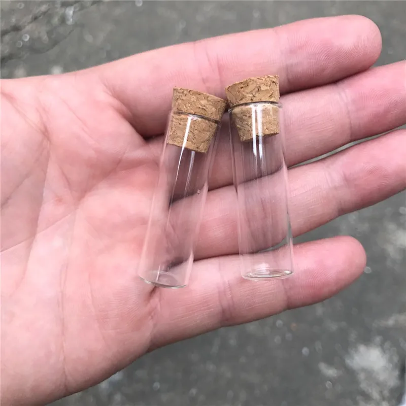 2.5ml Small Glass Storage Bottle With Cork Stopper Display Spices Food Saffron Jars Container Transparent Vials Jars 100pcs