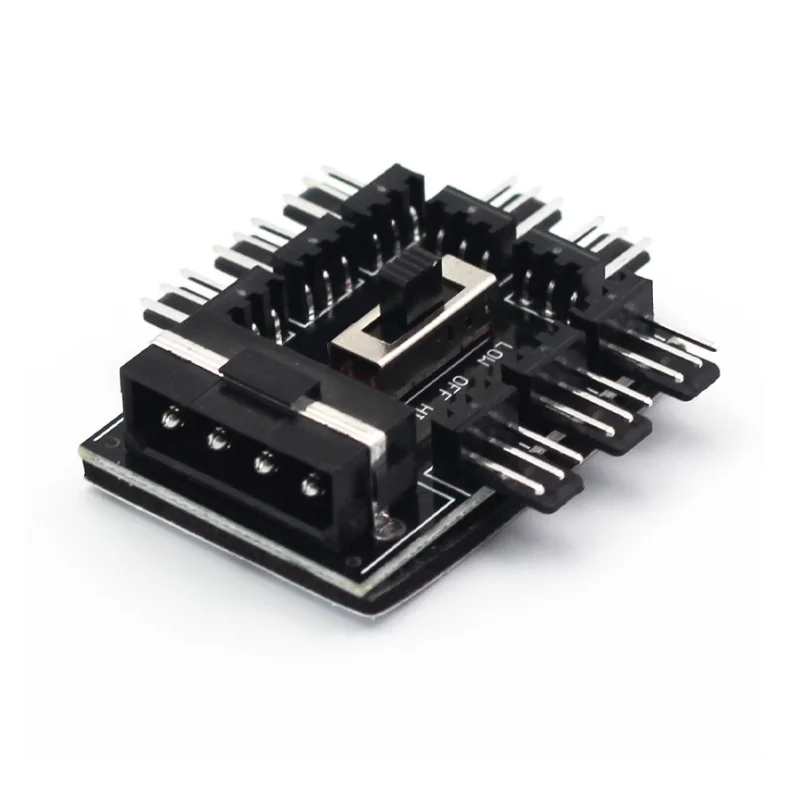 Cooling Fan Power Cable Extender 8 Way 3Pin 4Pin Hub Accessories Parts DIY Tool Sata Supply PC Computer