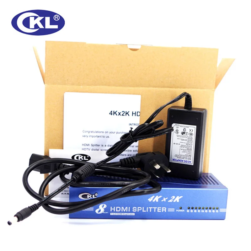 CKL 4K x 2K 3D 8 ميناء HDMI الفاصل 1 في 8 من 1x8 HDTV الموزع المعادن HD-9842