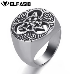 Mens Boys Celtic knot Magic 316L Stainless Steel Ring Biker Vintage jewelry Size 7-15