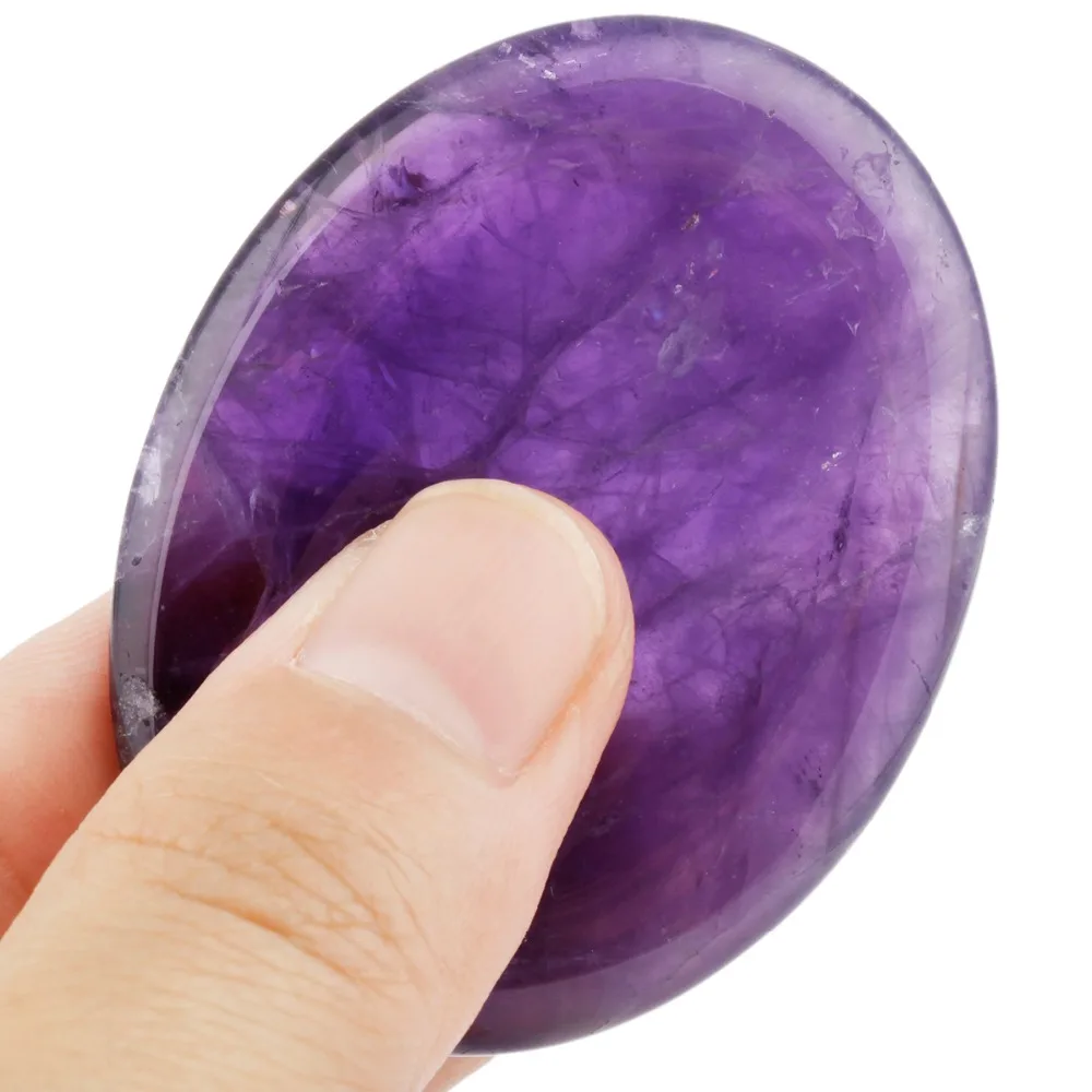 TUMBEELLUWA Thumb Worry Stone Healing Crystal Pocket Palm Stone for Anxiety Stress Relieve,Assorted Shaped Stone Chakra Reiki