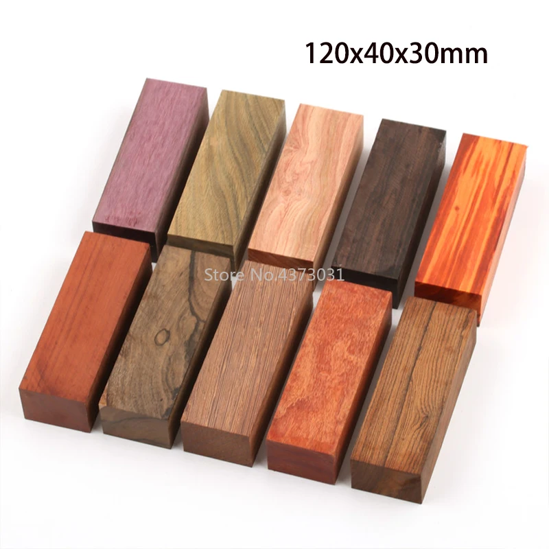 Material de cabo de faca diy, 10 tipos de material de madeira para artesanato em madeira diy, 120x40x30mm
