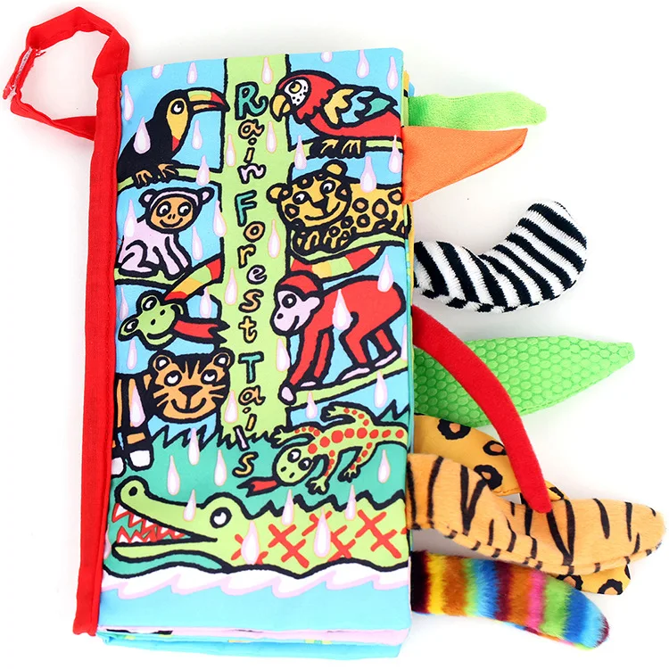 Multifunctionele Stereo Doek Boek Tekens Farm Staart Doek Baby boek Jungle Farm KT Staart Boek