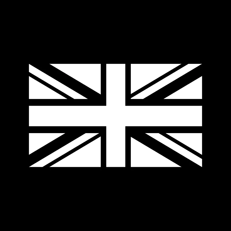 YJZT 16CM*9.5CM British Union Jack Flag Vinyl Decoration Car Stickers Decal Black/Silver Fashion Car-styling C11-1285