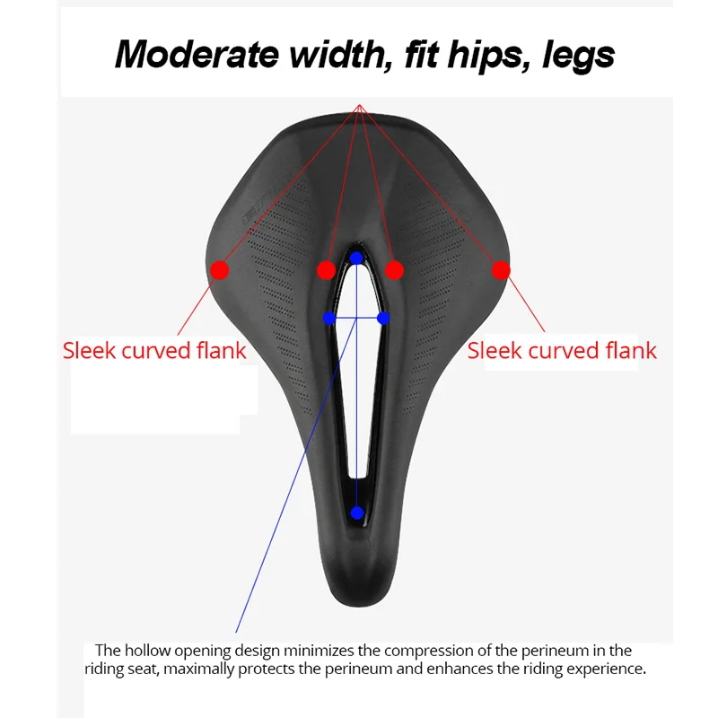 Bicycle Saddle Hollow Breathable Soft Seat Cushion Racing MTB Mountain Road Bike Cycling Saddle Riding Parts 160*250mm Black