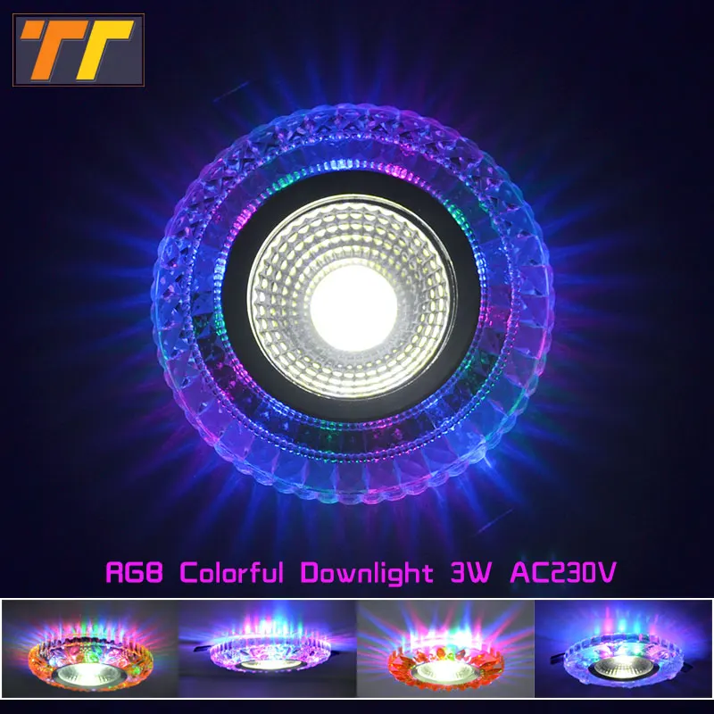 

LED Colorful downlight COB AC100-230V 3W 5W 7W 9W 110V 220Vled ceiling downlight rainbow RGB lamp ceiling spot light Magic color