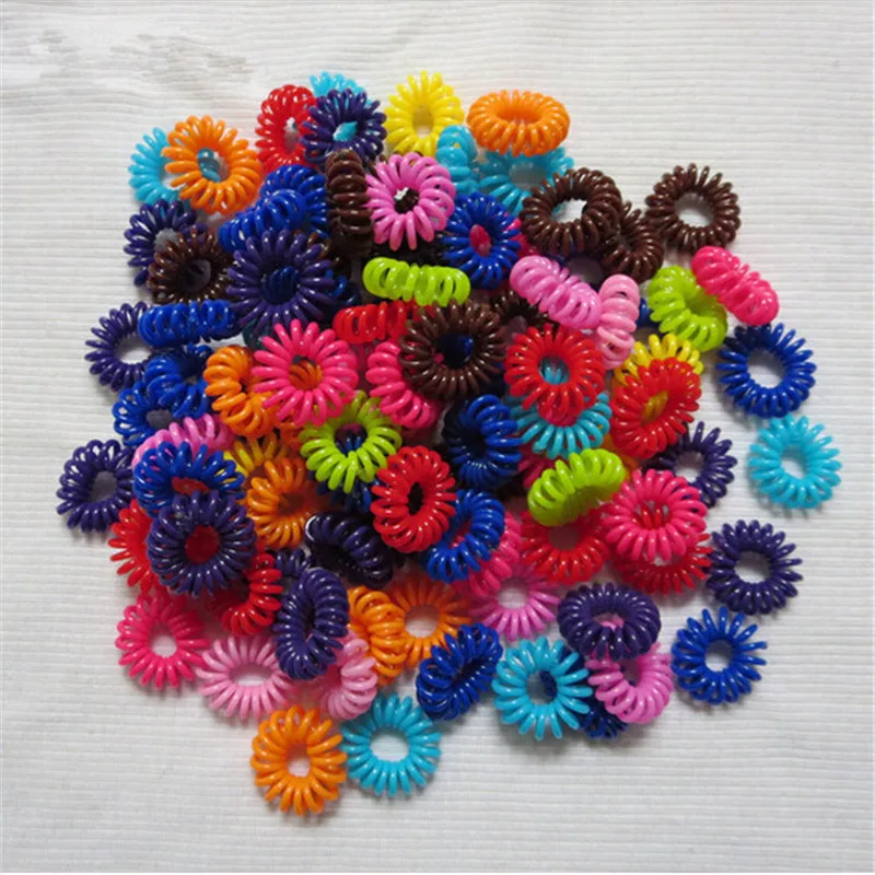 random color Telephone Wire Cord Girl Elastic Head Tie Hair Rope Hair Accessories Hair Styling Tools 10pcs