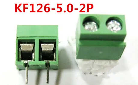 100PCS KF126-5.0-2P KF126 2Pin 5.0mm Straight Pin PCB Screw Terminal Block  ROHS