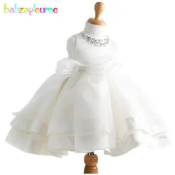 Baby Girls Dresses Fashion Mesh Princess White Dress Elegant Party Costume Infant Clothes Girls Birthday Outfit Kid Wear BC1412