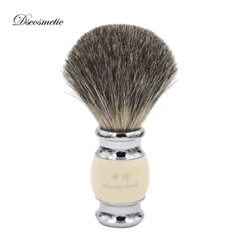 Blaireau de rasage vintage pour hommes, kit de toilettage, avec manche en résine, base en métal