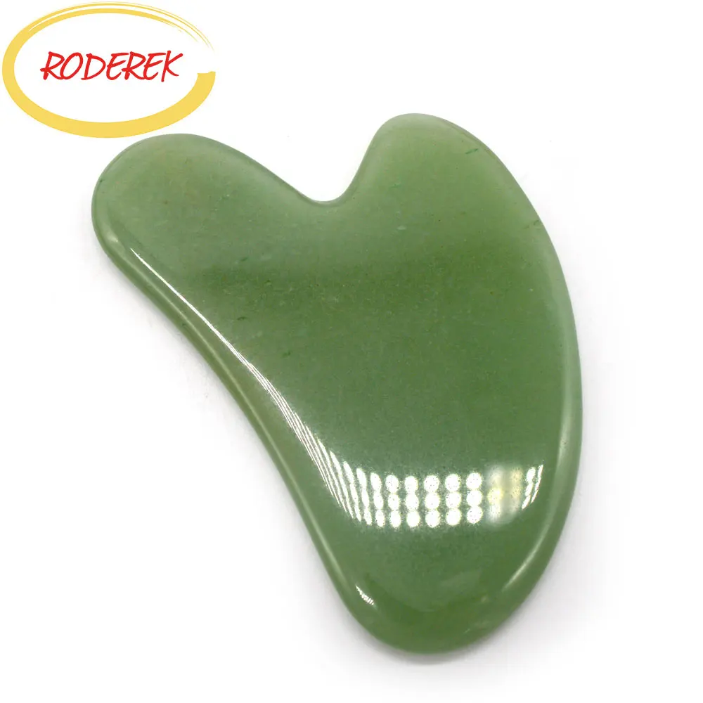 Tablero de Jade Natural de Aventurina, Jade Natural de piedra de raspador, herramientas de Gua Sha chino para la salud corporal