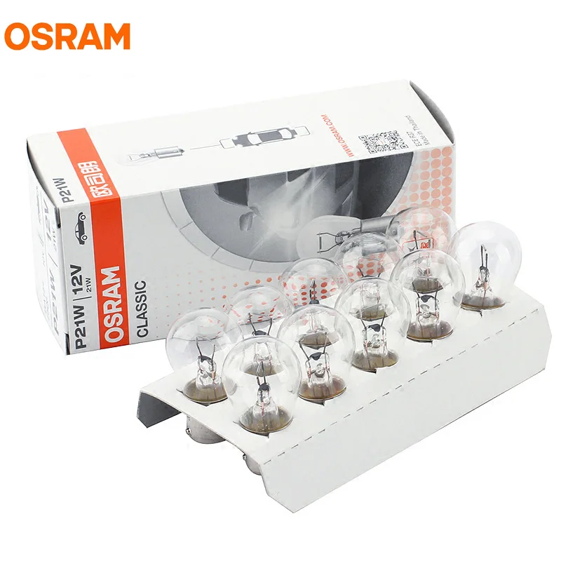 10pcs OSRAM S25 H6W H21W P21W PY21W 12V Original Line Turn Signal Lamps Brake Light Fog Light OEM Auto Halogen Lamps