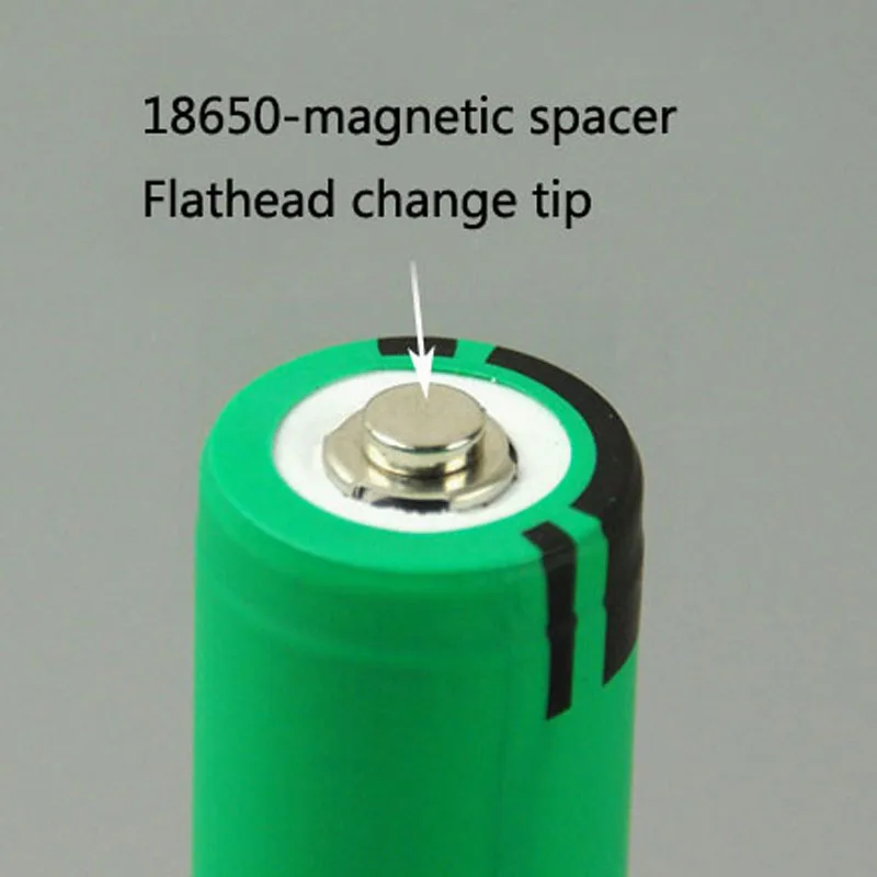 Uszczelka 18650 z płaską końcówką staje się mocnym magnesem, mały magnes, podkładka dystansowa do baterii latarki
