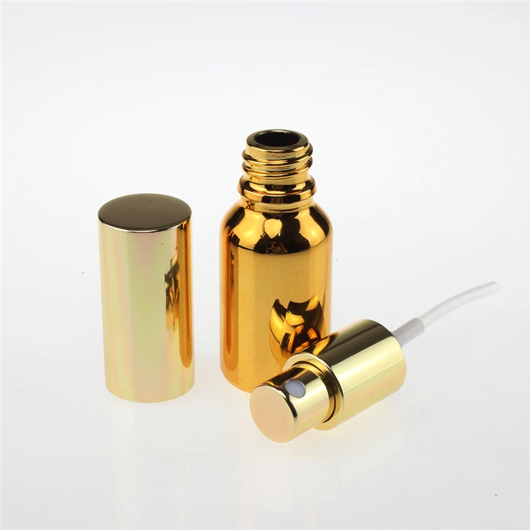 100PCS Fine mist  15 ml glass spray bottle, 15ml empty glass spray container for essential oil , 0.5oz glass spray golden BOTTLE