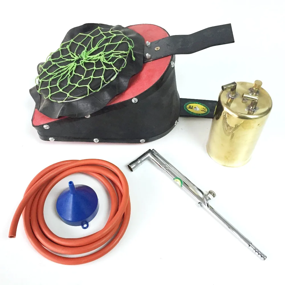 5PCS/set Leather Air Bellow Sets with One Brass Kettle One Torch One Red Hose One Plastic Funnel Jewelry Welding Kit