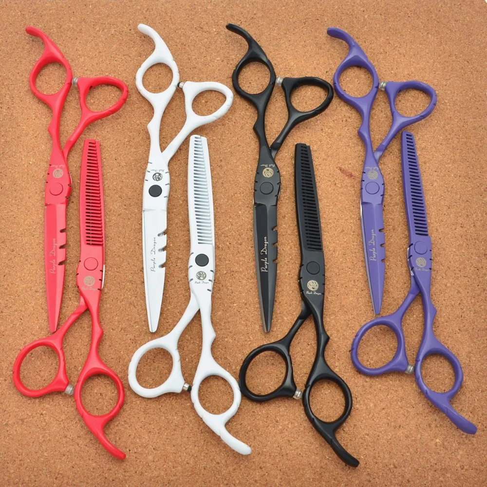 

511# 6 Inch Brand Purple Dragon Hairdressing Scissors JP 440C Home &Salon Barbers Cutting Scissors Thinning Shears Hair Scissors