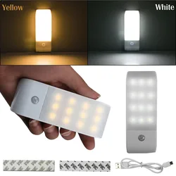 12LED 55lm USB Rechargeable Lamp SMD5730 PIR Motion Induction Sensor Closet Nightlight Lamp With Magnetic For Wardrobe Cabinet