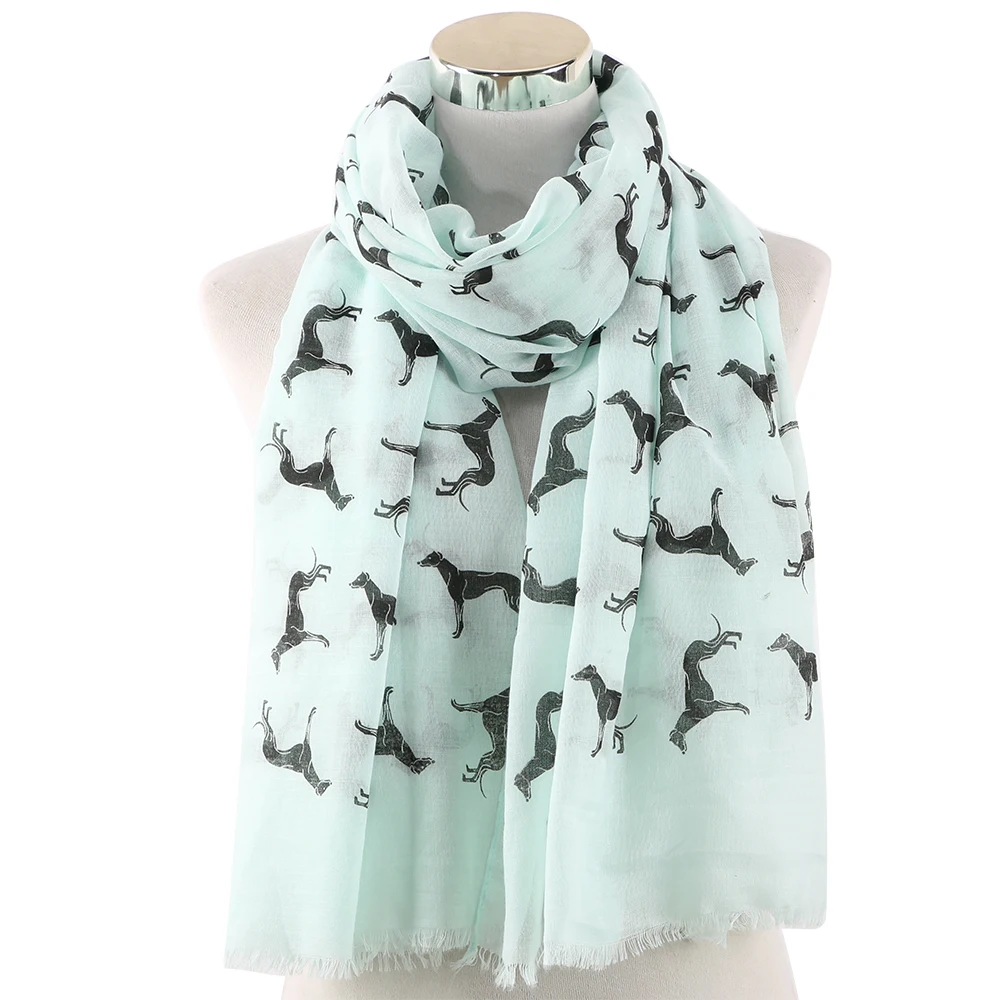 FOXMOTHER New Fashion Scarves Spring Summer Pink White Doberman Dog Animal Printed Scarf For Dog Lover Mom Gifts Dropshipping