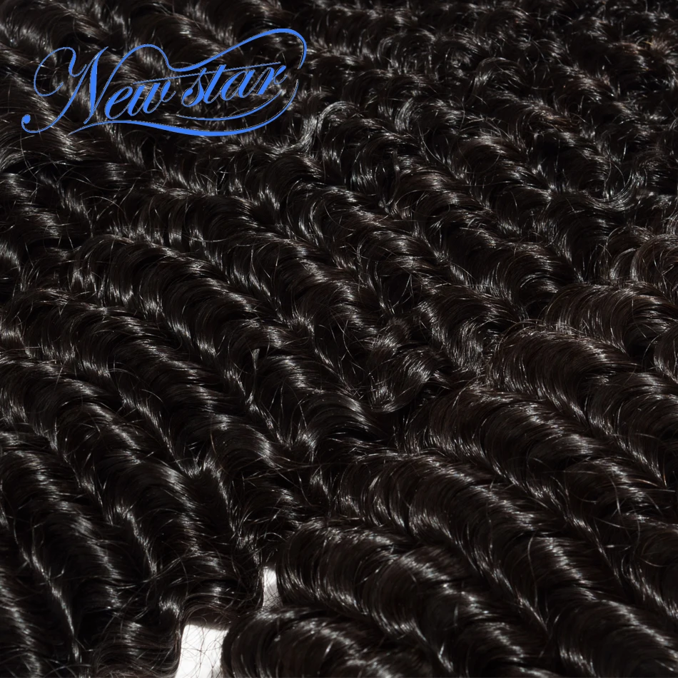 Tissage brésilien afro 100% naturel, extension de cheveux humains, Deep Curly, Cuemployed 11% optics, New Star Hair, 3 lots