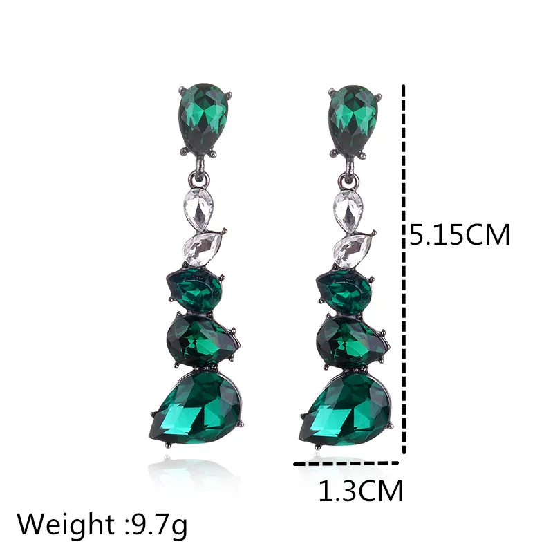 Mixed Colors Crystal Water Drops Dangle Earrings Metal Crystal Drop Earrings Fashion Women Jewelry Christmas Gift