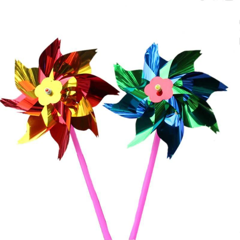 Plastic Kids Colorful Windmill Pinwheel Kindergarten Children Toys Baby Carriage Pendant Decoration Baby Gift Party Ornaments