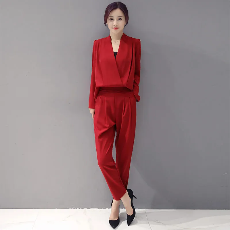 SWYIVY Women's Jumpsuit Ankle Length Pants Detachable 2018 Slim Female Leisure Trousers Big Size Womans Bodysuits Long Sleeve