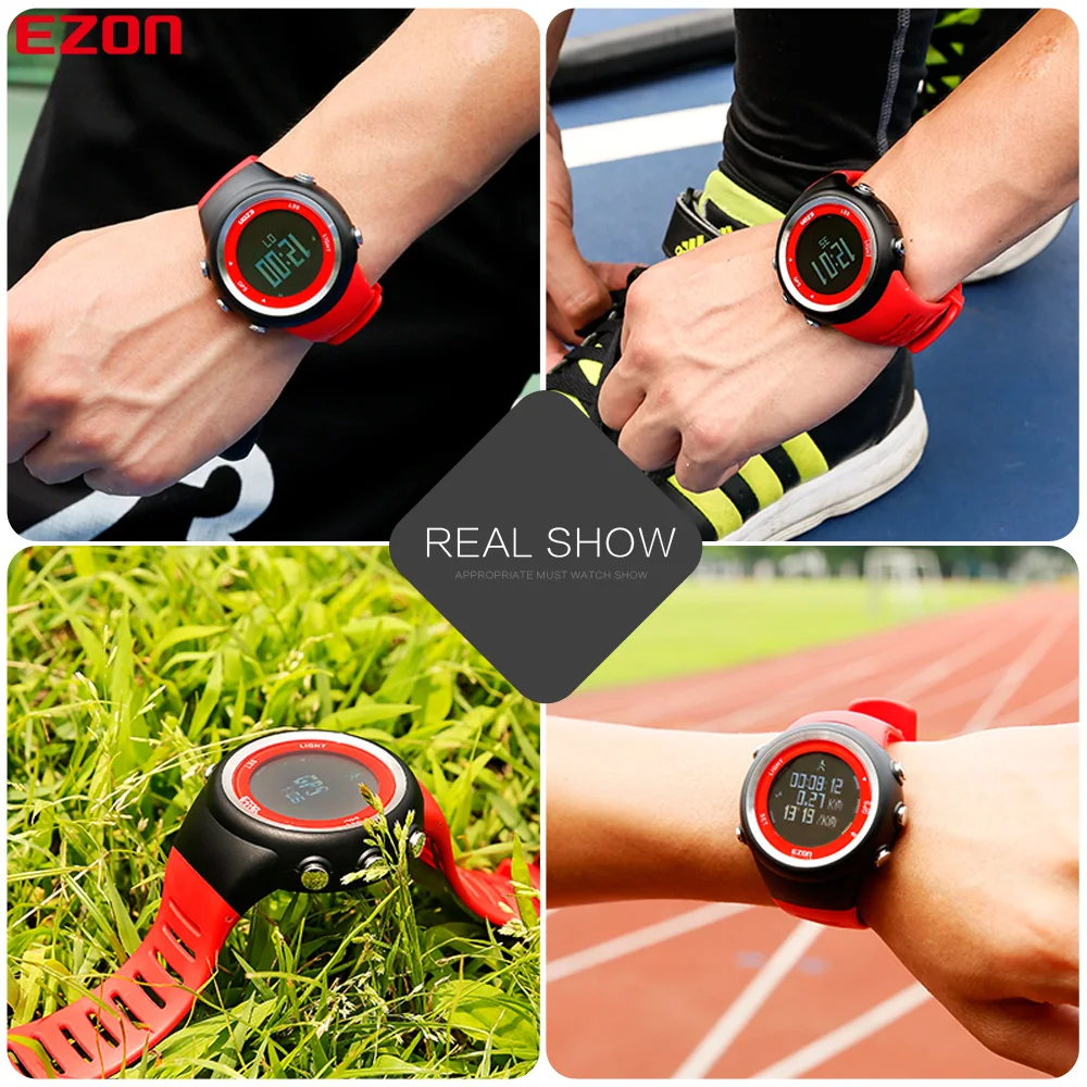 Men\'s Digital GPS sport watch for Outdoor Running and Fitness 50M Waterproof  Speed Distance pace EZON T031