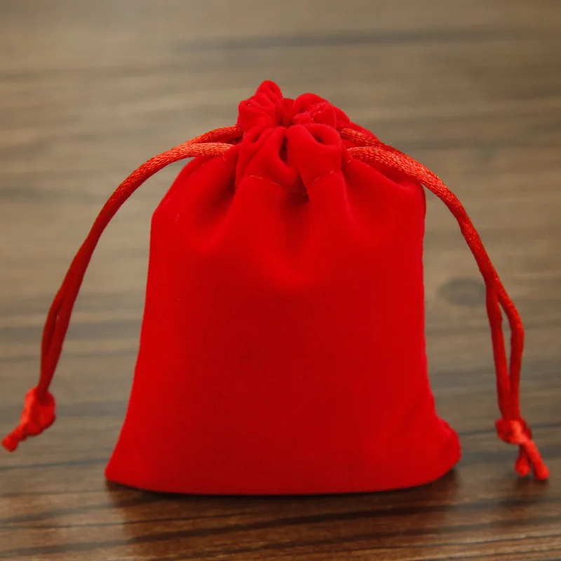 Jewelry Bags 8x10cm Wholesale Drawstring Velvet Bags Sued Pouches Valentines Day Gifts Bags 50pcs/lot Black/Blue/Red/Purple Sack