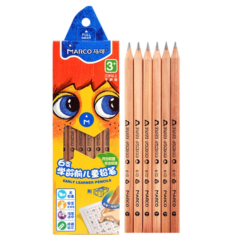 Marco Preschool children triangle rod lead-free poison log writing pencil cb 610-6