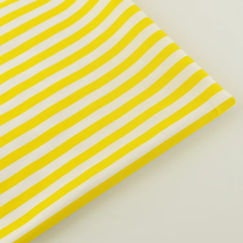 Yellow and White Stripes Designs Cotton Fabric Twill Home Textile Baby Bedding Telas Decoration Scrapbooking Quilting Patchwork