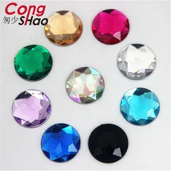 Cong Shao 100 pz 20mm colorato rotondo acrilico strass Trim Flatback pietre e cristalli accessori abito da sposa fai da te CS751