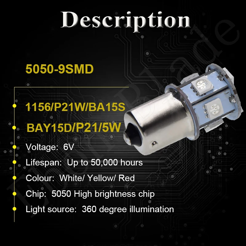 1/2 Pcs 6V DC 1156 BA15S 1157 BAY15D LED Lamps For Car Motor Tail Backup Brake Reverse Turn Signal Light Bulb White Amber RED