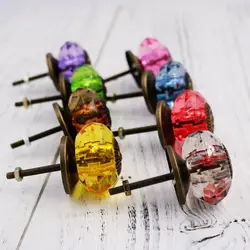 1x Colorful 38mm Furniture Knob Cabinet Knob Cupboard Closet Drawer Dresser Knob Handle Acrylic Crystal Pull