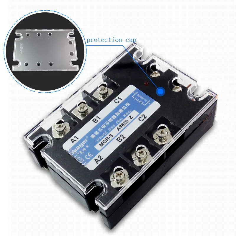 

Free shipping 1pc High quality 120A Mager SSR MGR-3 38120Z AC-AC Three phase solid state relay AC control AC 120A 380V R