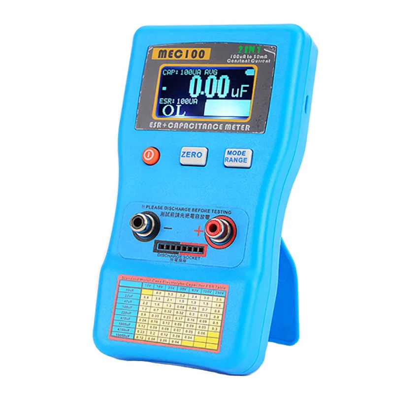 

High Precision Capacitance Analyzer Digital Display Automatic Range Electrolytic Capacitor ESR Meter Capacitance Meter MEC-100