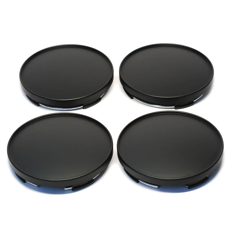 4Pcs Matte Black 68mm Fit 65mm Logo Sticker Car Wheel Center Cap Hubcap Cover Set Wheel Rim Hub Caps Car Styling Accessories