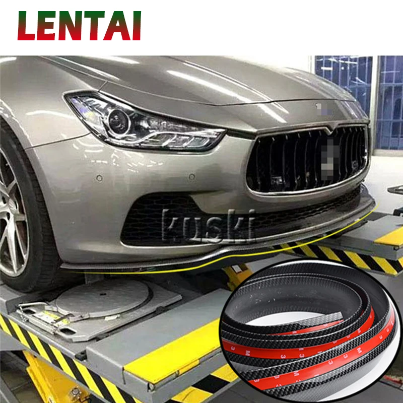 LENTAI 1Set Auto Car Front Chin Spoiler Carbon Stickers For Audi A4 B6 B8 VW Passat B5 B7 Skoda Octavia A7 A5 Renault Megane 2 3