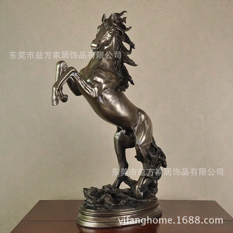 Resin crafts imitation bronze horse sculpture high-grade copper ornaments hotel opened housewarming gift ornaments