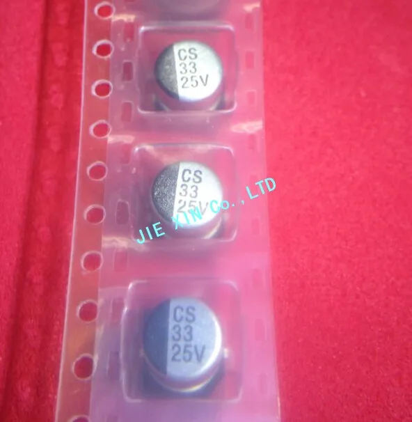 100 PCS 33uF/25V 6*5 mm SMD 25V 33uF Chip Aluminum Capacitor, Electrolytic Capacitor 33uF25V