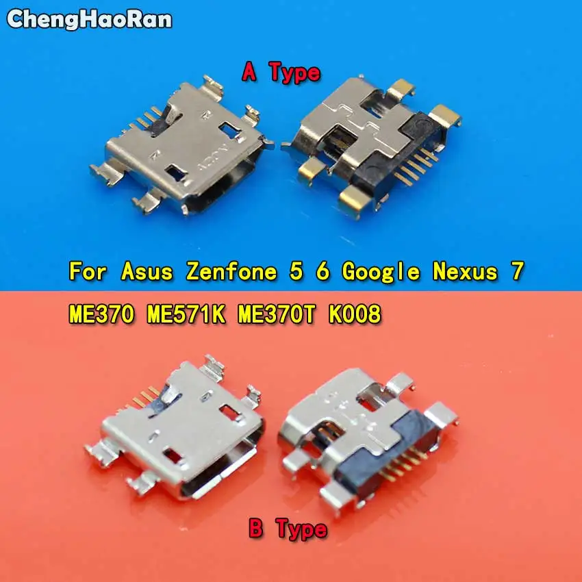 ChengHaoRan 2pcs Micro USB Charging Port Connector Jack Socket Dock For Asus Zenfone 5 6 Google Nexus 7 ME370 ME571K ME370T K008