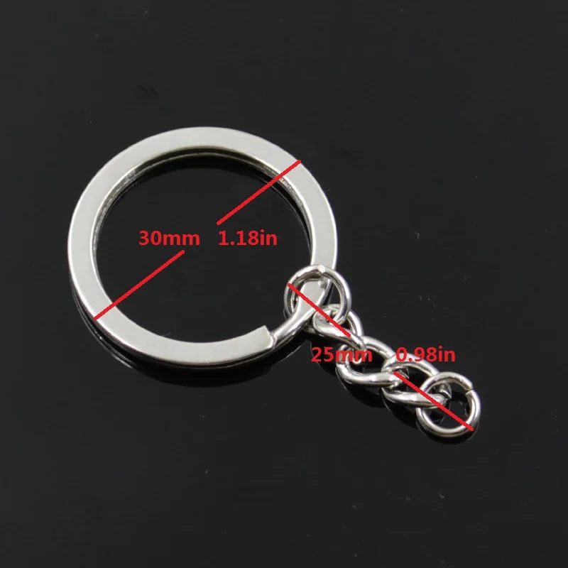 New Fashion Men 30mm Keychain DIY Metal Holder Chain Vintage Double Sides Monkey 15x27mm Silver Color Pendant Gift