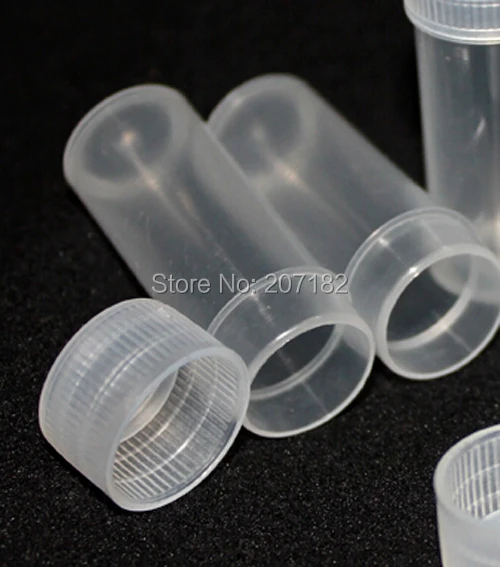 (500pcs/lot) 5ml/5g Translucent Tube Plastic PET Vial Tube Sample Storage Powder Bottle