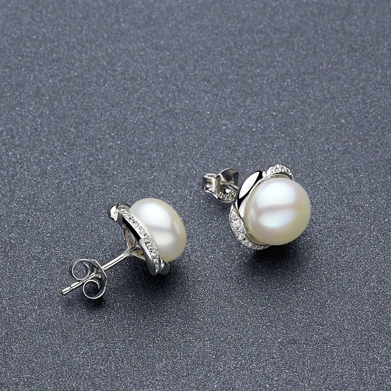 Sinya Natural Pearls Earring Pendant Necklace Jewelry Set for Women Girl Wife in 925 Sterling Silver AAAA Pearls Diameter 11mm