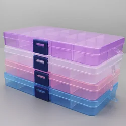 Cajas de almacenamiento de plástico 6/815, caja de herramientas transparente de embalaje ajustable, organizador de manualidades, accesorios de joyería, 1 ud.