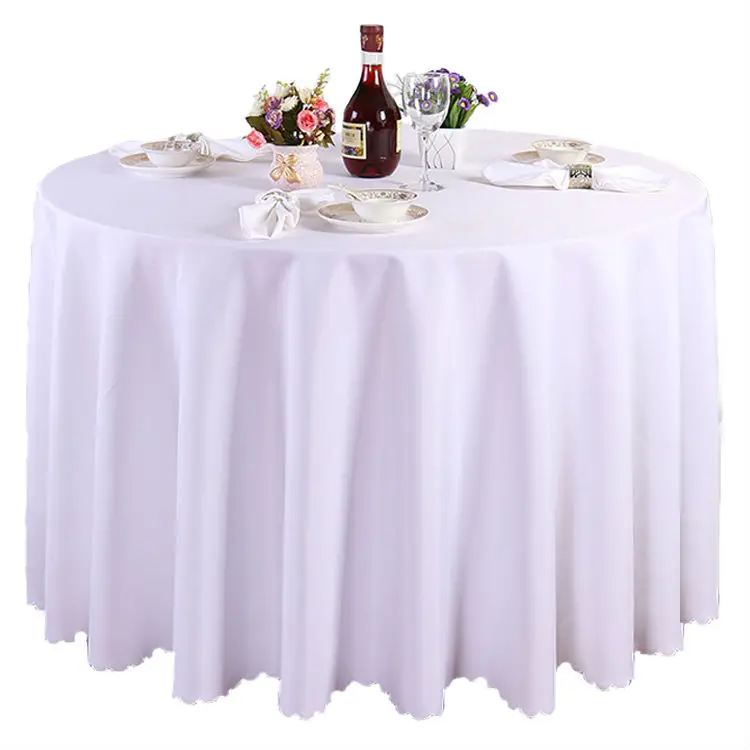 2024 TOP 10 pieces 120 inch white polyester round tablecloth linen banquet table linen wedding decoration DHL Free