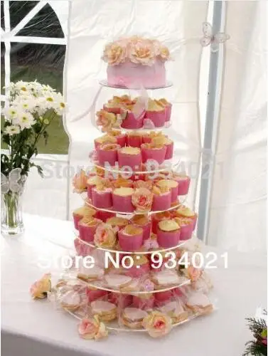 

7 Tier Crystal Clear Acrylic Round Wedding Cup Cake Stand Tower wedding decoration