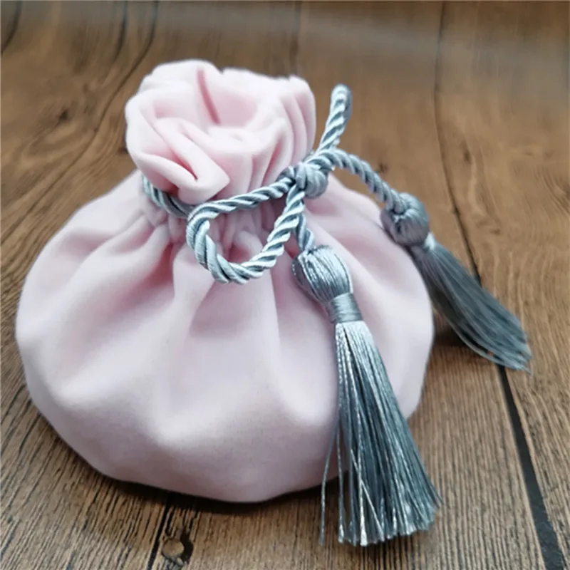 Roze Pouch 6 stks/partij 12*17 cm Fluwelen Sieraden Gif Tassen voor Bruiloft Snoep Kleine Opslag Pouch Gift Pakket sieraden Gratis verzending