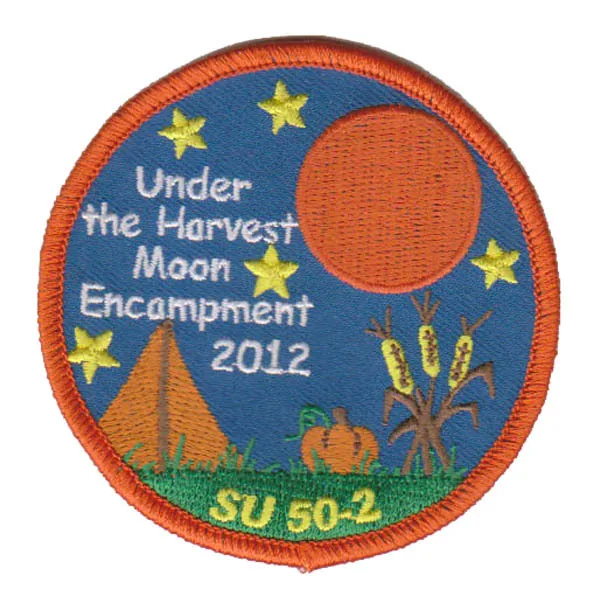 Under The Harvest Moon Encampment Embroidered Patch Make by Twill with Merrow Border and PVC Backing MOQ50pcs free shipping