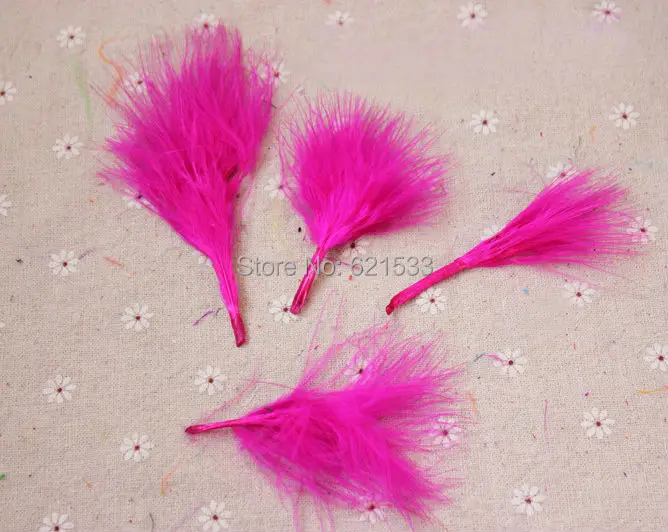 

500Pcs/lot 5-10CM Rose Colour BLOOD QUILL TURKEY MARABOU FEATHERS for earrings,hair pieces and bridal creations